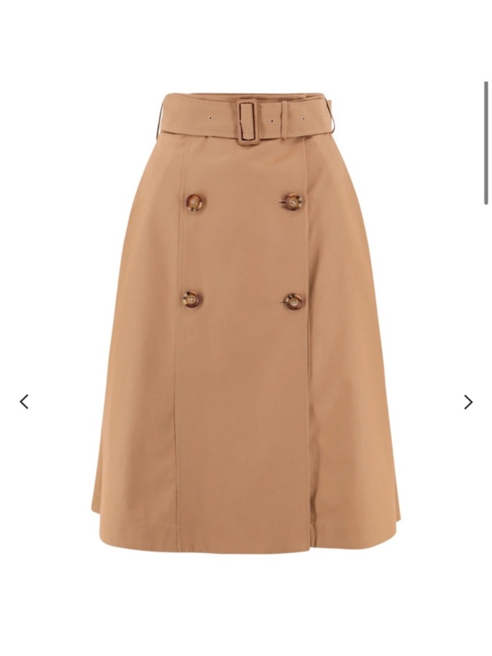 Burberry Camel A-Line Trench Skirt with Belt